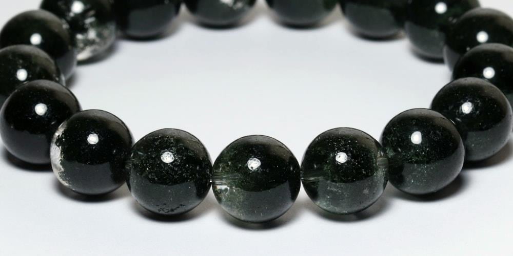 高品質++]ディープグリーンガーデンクォーツブレスレット/庭園水晶