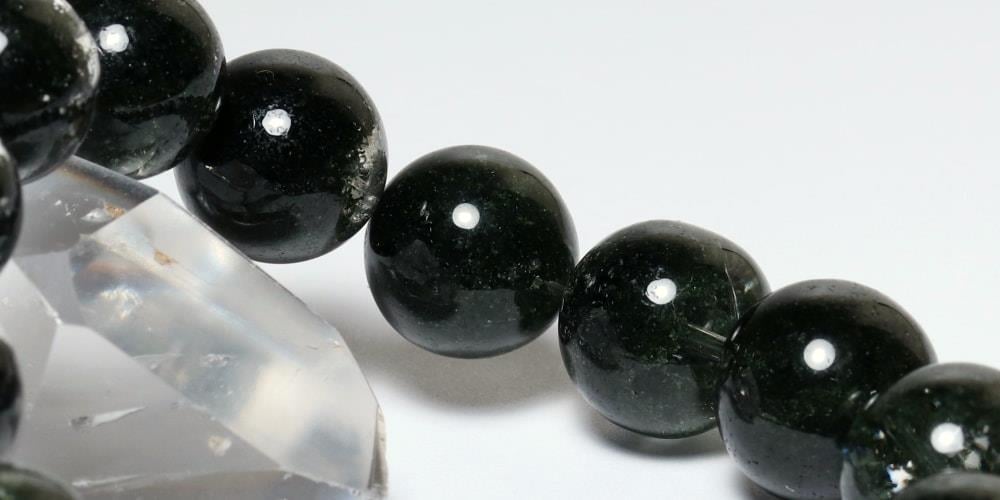 高品質++]ディープグリーンガーデンクォーツブレスレット/庭園水晶