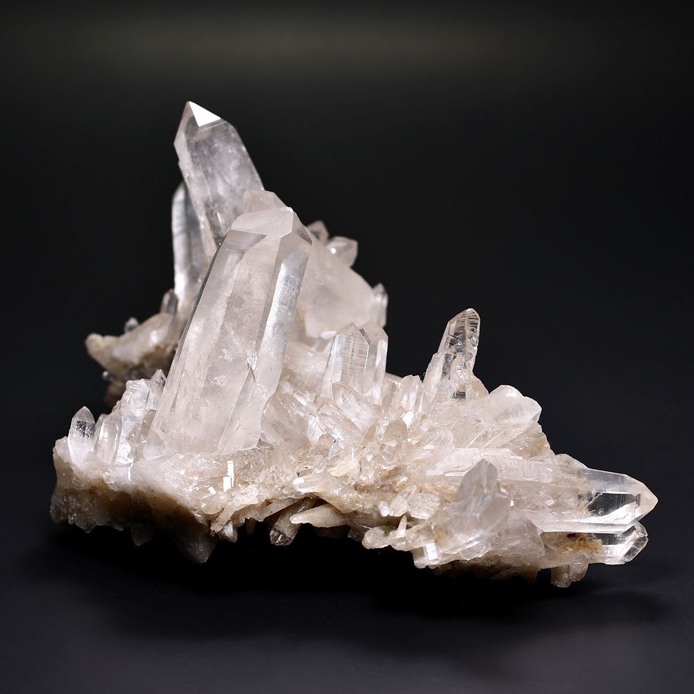 インド/ダーラ産ヒマラヤ水晶クラスター/ダーラクォーツ（原石435g