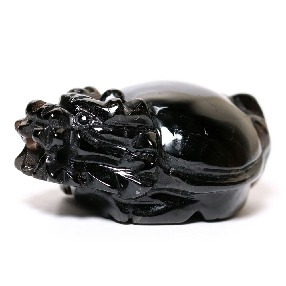中国/山東省産]モリオン彫刻/天然黒水晶（龍亀/ロングイ） - 埼玉県