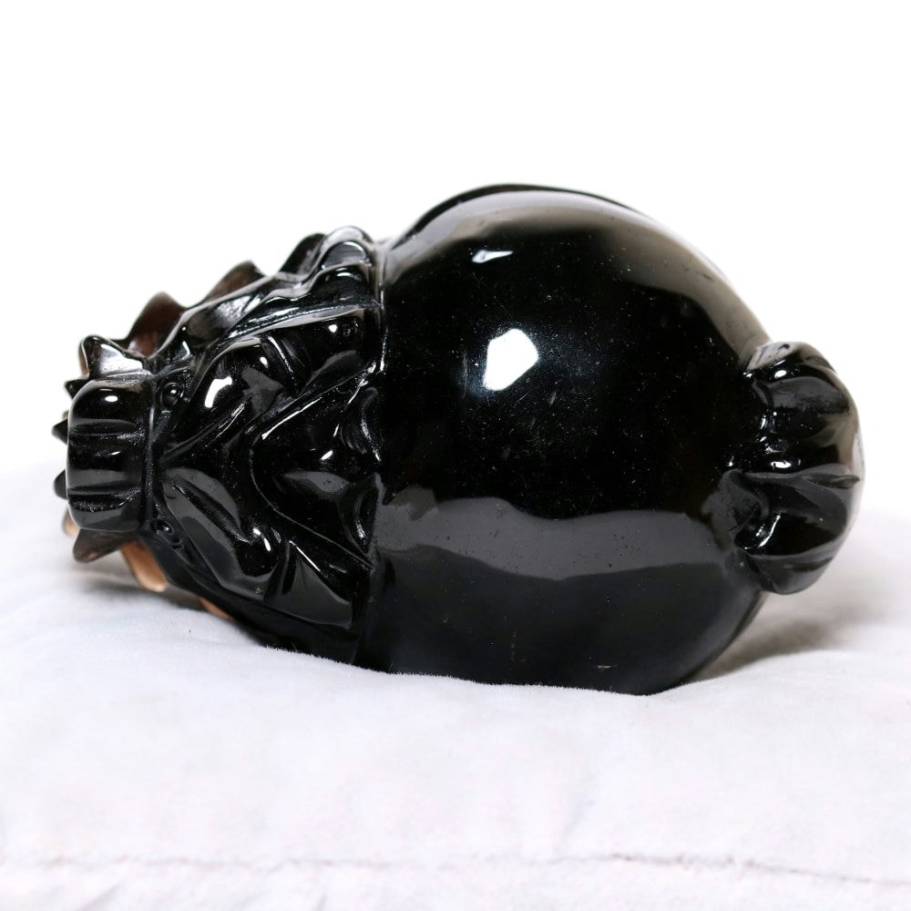 中国/山東省産]モリオン彫刻/天然黒水晶（龍亀/ロングイ） - 埼玉県