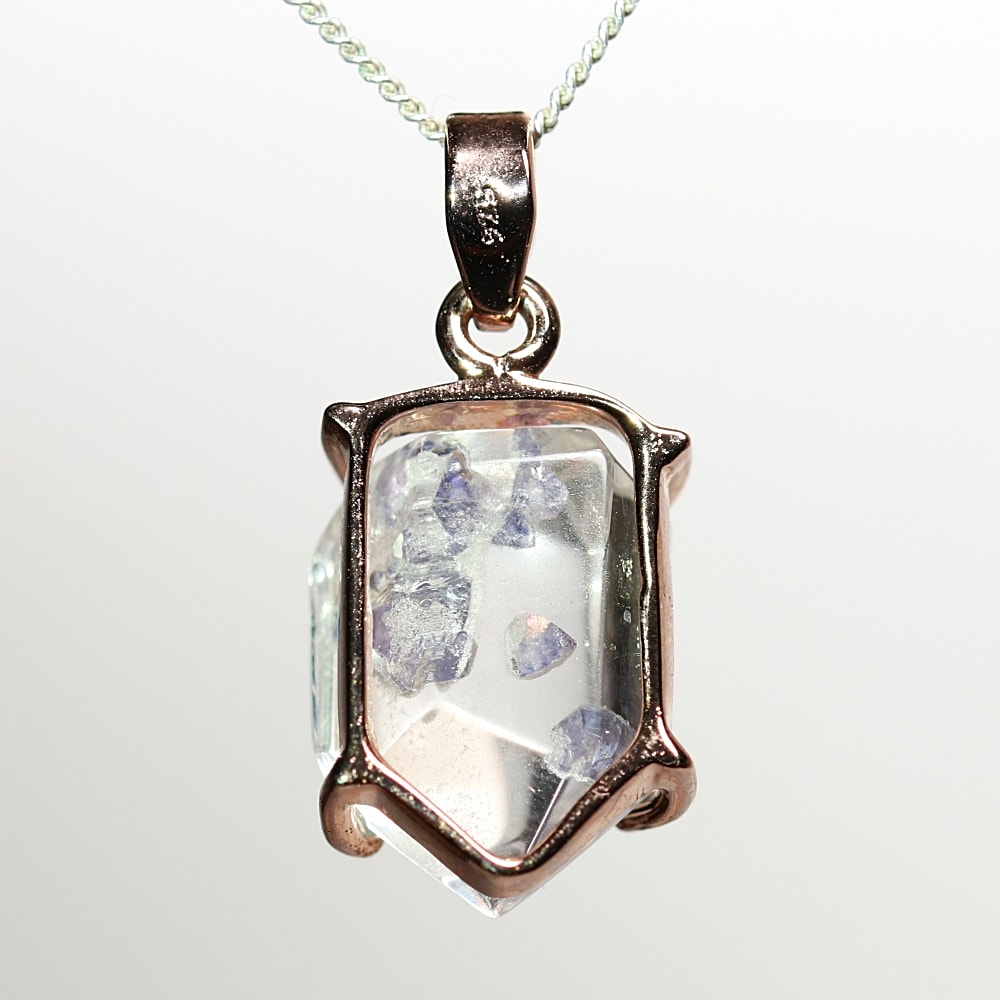 希少・高品質++]フローライトインクォーツペンダントトップ（シルバー