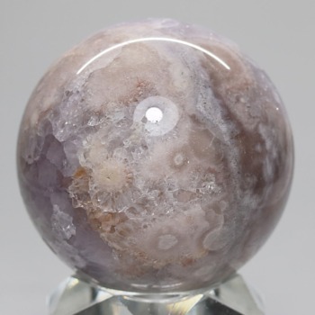 高品質]マダガスカル産フラワーアゲート丸玉/ピンクアメジスト共生桜