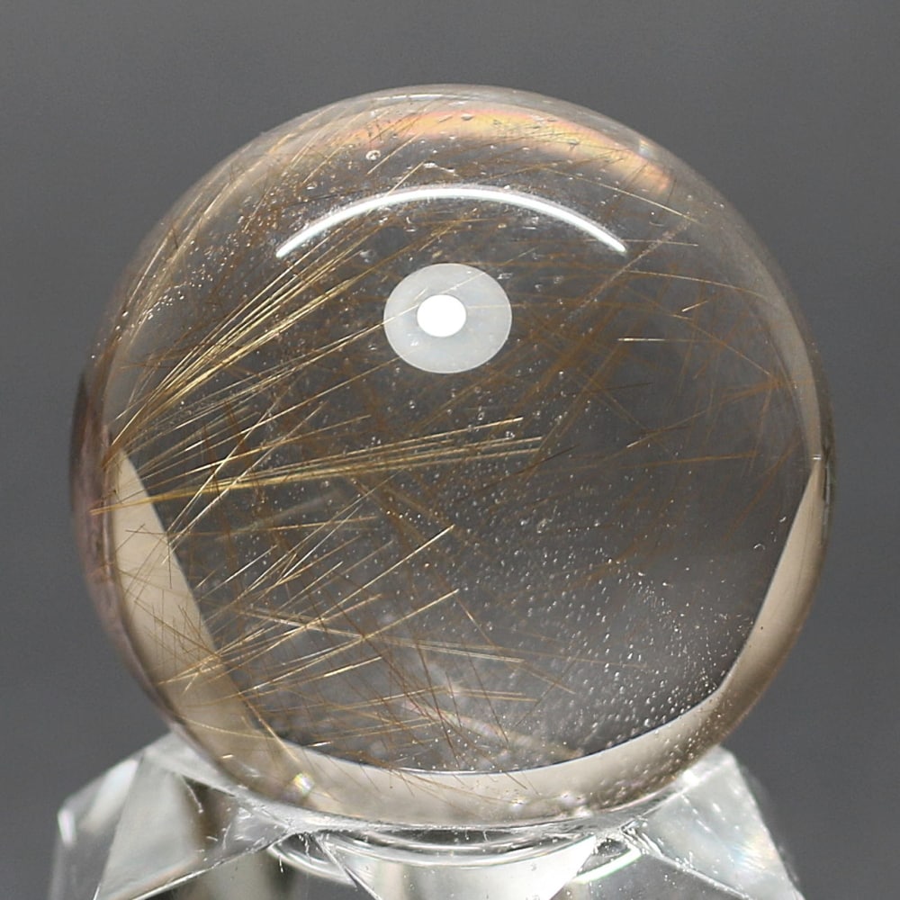 高品質]インド/マニハール産ヒマラヤ水晶丸玉/ルチルクォーツスフィア