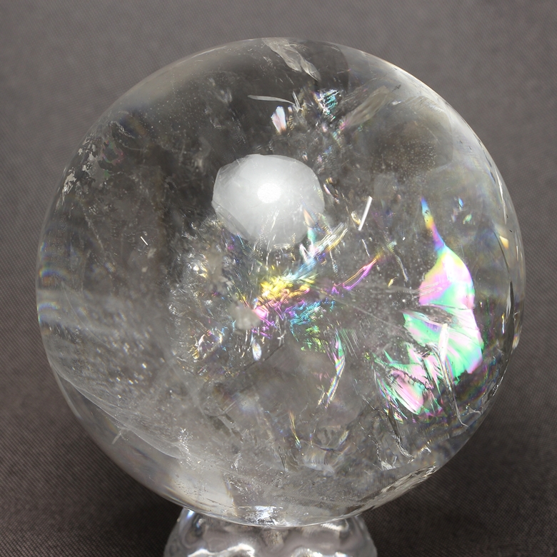 高品質]レインボー水晶丸玉/アイリスクォーツスフィア（73mm） - 埼玉