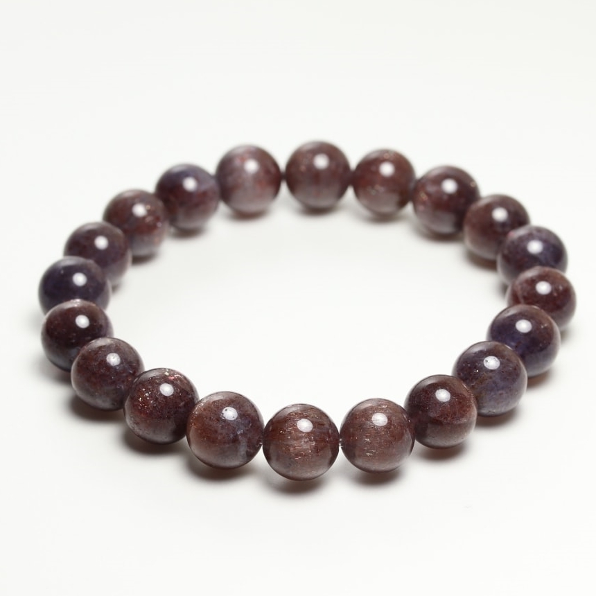 高品質+]アイオライトサンストーンブレスレット（約9.5mm玉） - 埼玉県