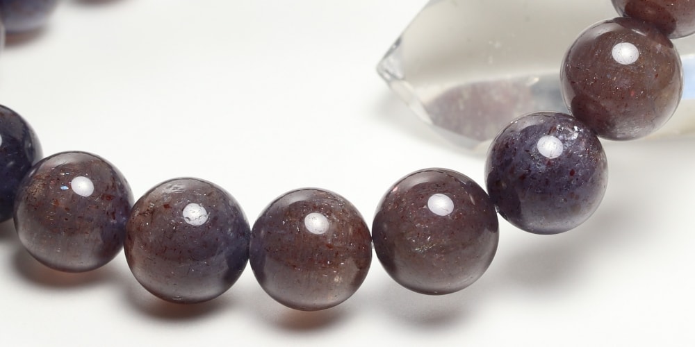 高品質+]アイオライトサンストーンブレスレット（約10.5mm玉） - 埼玉