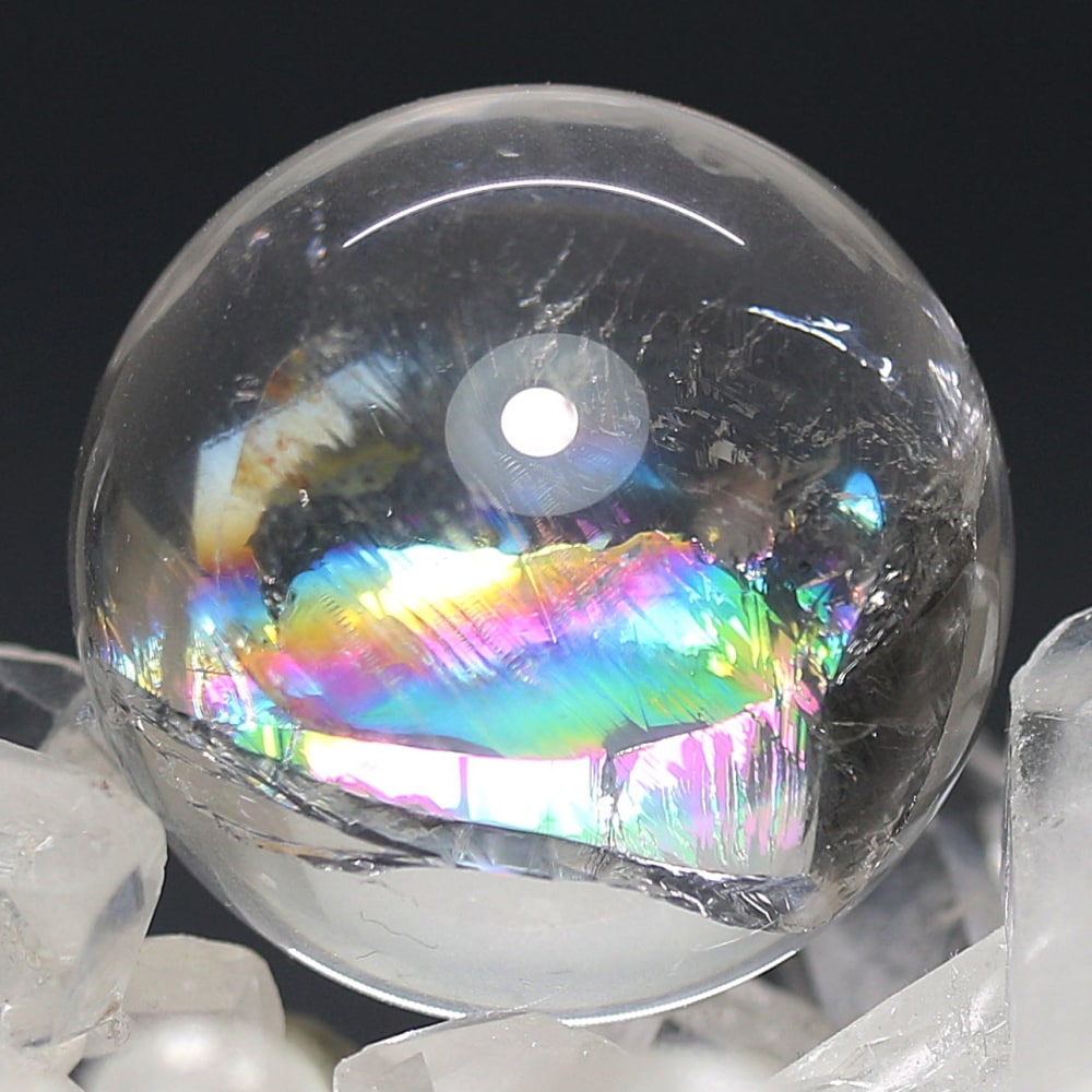 ブラジル産]アイリスクォーツミニ丸玉/レインボー水晶玉（直径25.9mm
