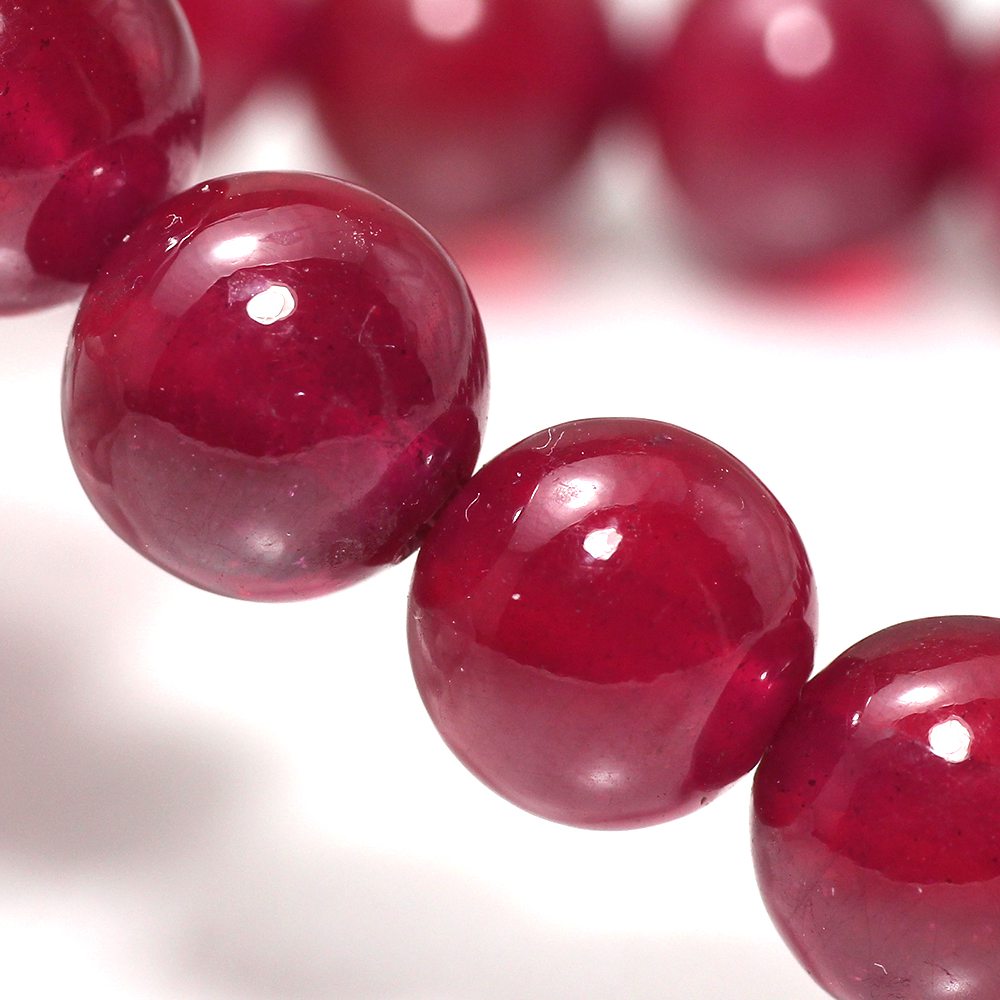 トップクォリティ]宝石質ルビーブレスレット（約8.5mm玉） - 埼玉県