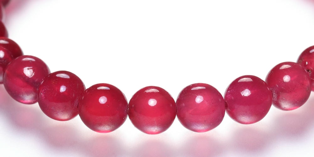 高品質++]宝石質ルビーブレスレット（約8.5mm玉） - 埼玉県吉川市の