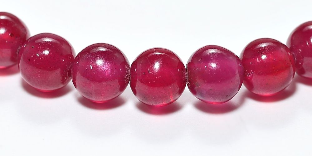 トップクォリティ]宝石質ルビーブレスレット（約7mm玉） - 埼玉県吉川