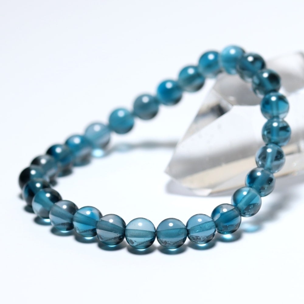 トップクォリティ]ロンドンブルートパーズブレスレット（約7mm玉