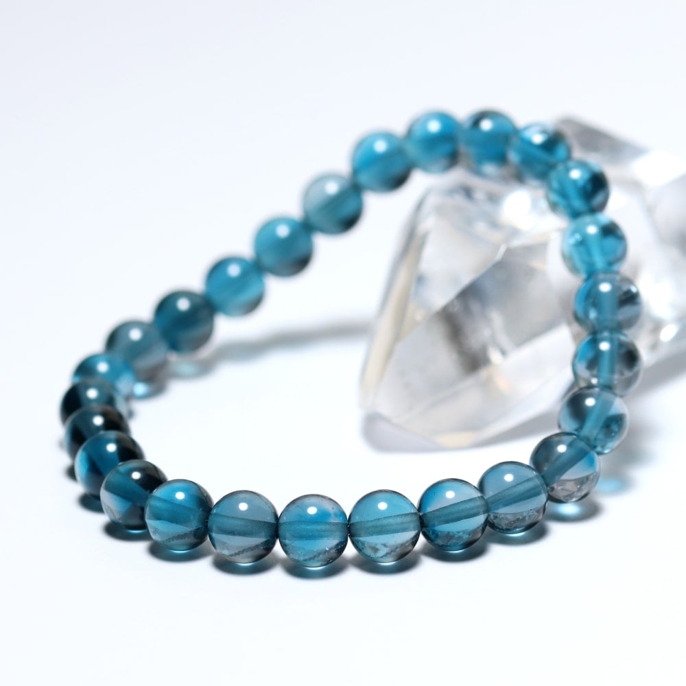 トップクォリティ]ロンドンブルートパーズブレスレット（約7.5mm玉