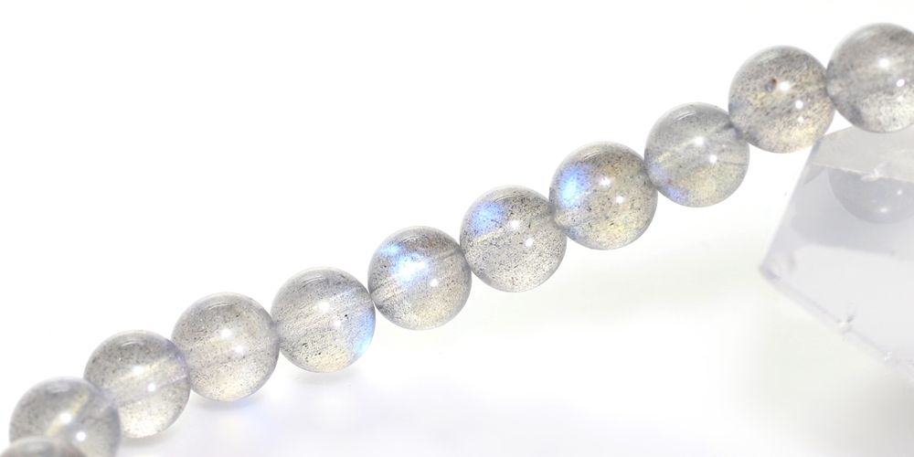 高品質++]ラブラドライトブレスレット（約7mm玉・ブルー系シラー