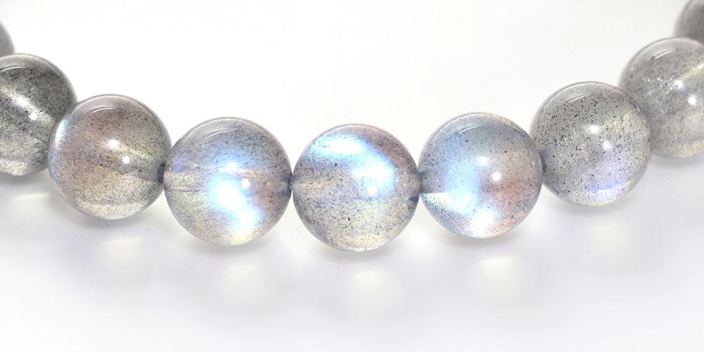 高品質++]ラブラドライトブレスレット（約8mm玉・ブルー系シラー