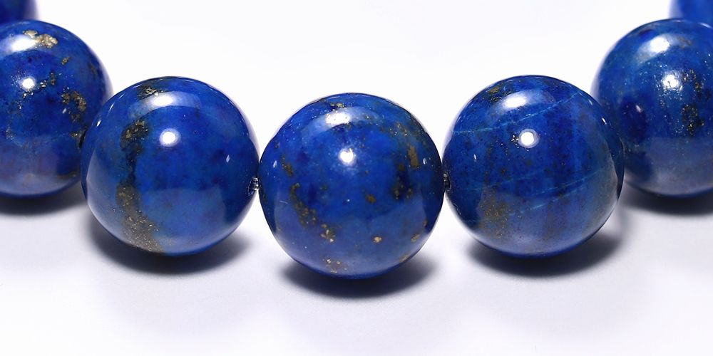 高品質+]アフガニスタン産ラピスラズリブレスレット（約14.5mm玉
