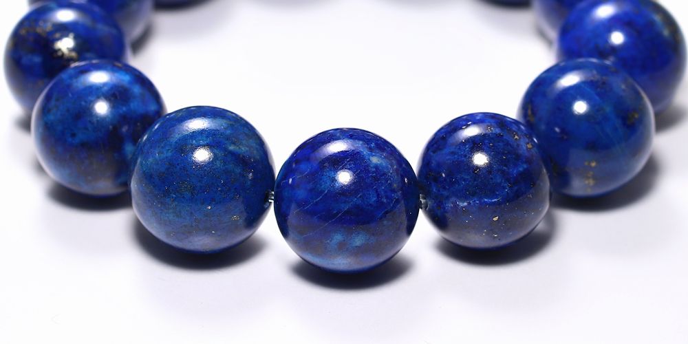 高品質+]アフガニスタン産ラピスラズリブレスレット（約17mm大玉