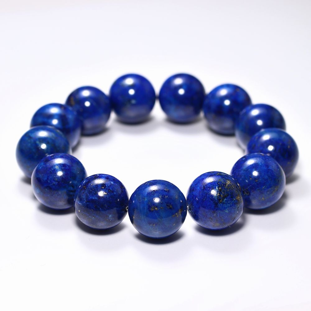 高品質+]アフガニスタン産ラピスラズリブレスレット（約17mm大玉