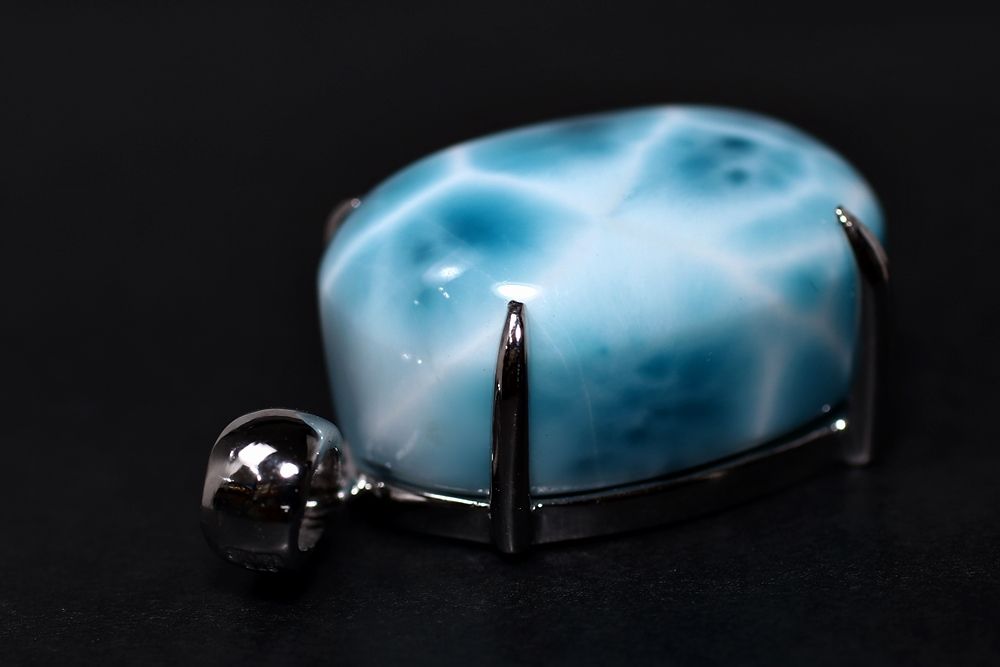 高品質++]ラリマーペンダントトップ/ブルーペクトライト（シルバー925