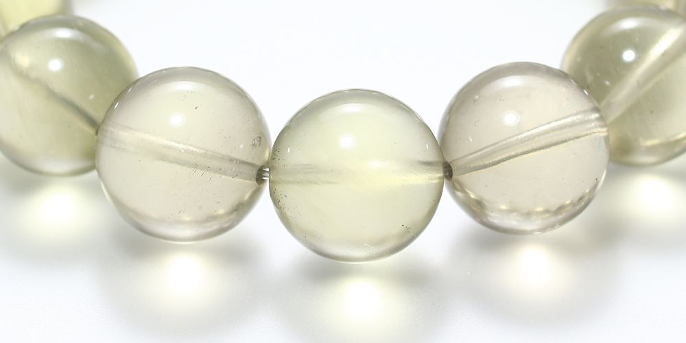 価格改定】[最高品質]天然リビアングラスブレスレット（約16.5mm玉