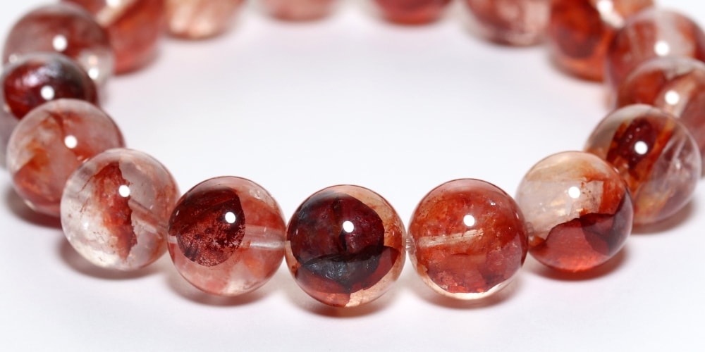 高品質]ライモナイトインクォーツブレスレット（約12mm玉） - 埼玉県