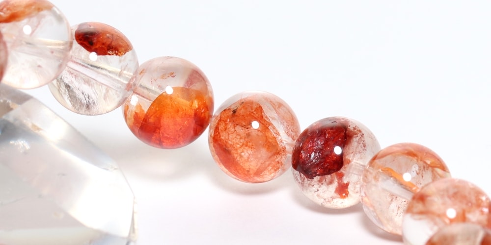 高品質]ライモナイトインクォーツブレスレット（約12mm玉） - 埼玉県