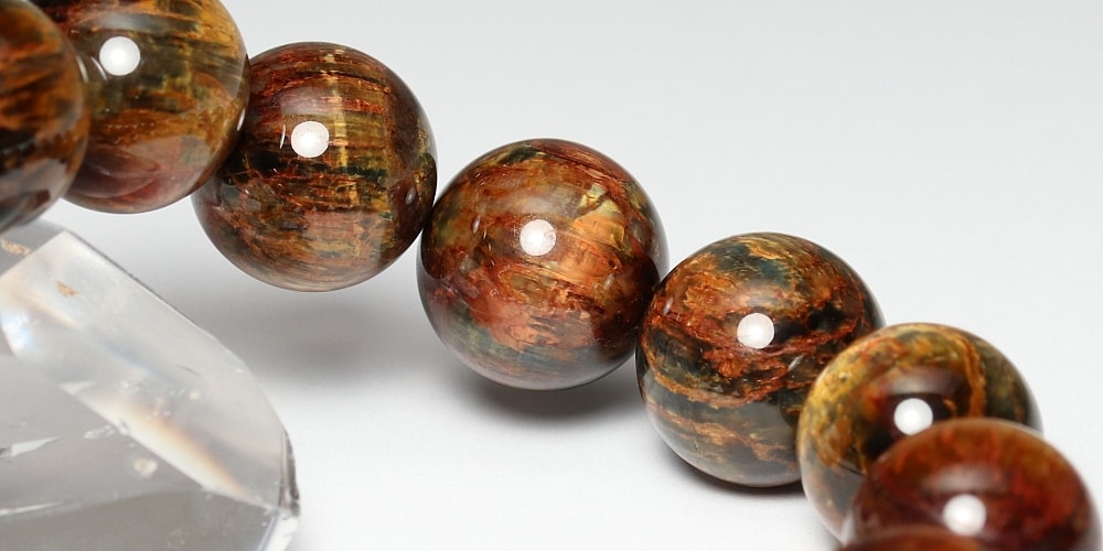 高品質]ピーターサイトブレスレット（約15.5mm大玉・ゴールデン