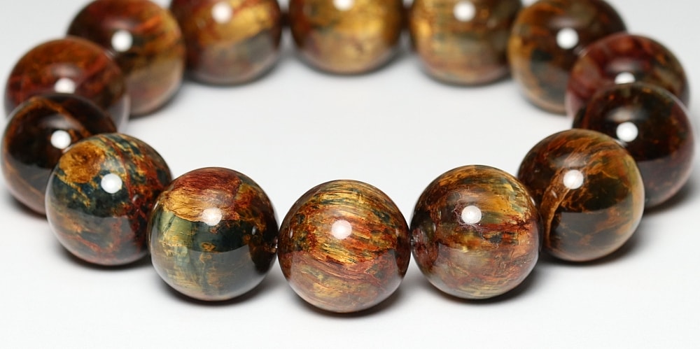 高品質]ピーターサイトブレスレット（約15.5mm大玉・ゴールデン