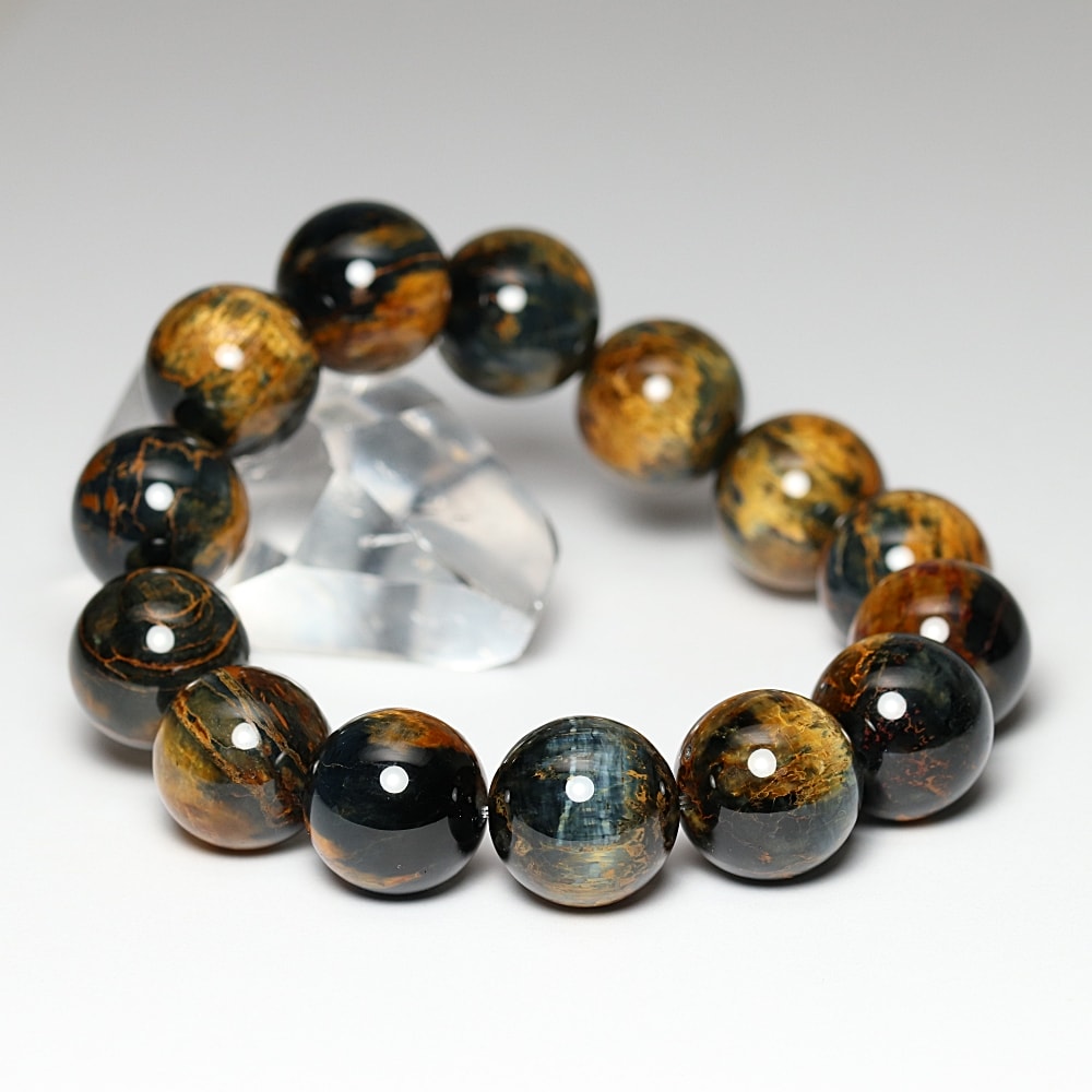 高品質]ピーターサイトブレスレット（約16mm大玉！イエロー＆ディープ