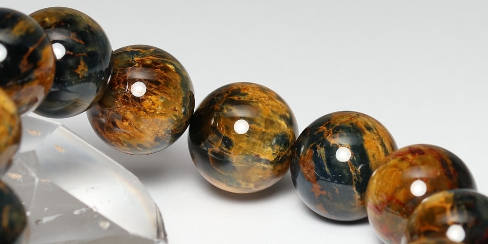 高品質]ピーターサイトブレスレット（約16mm大玉！イエロー＆ディープ