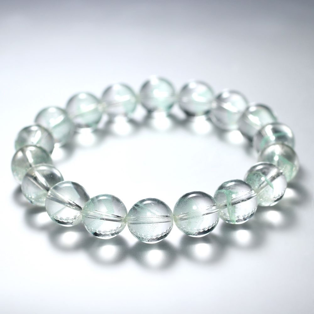 高品質+]マダガスカル産グリーンファントムクォーツブレスレット（約