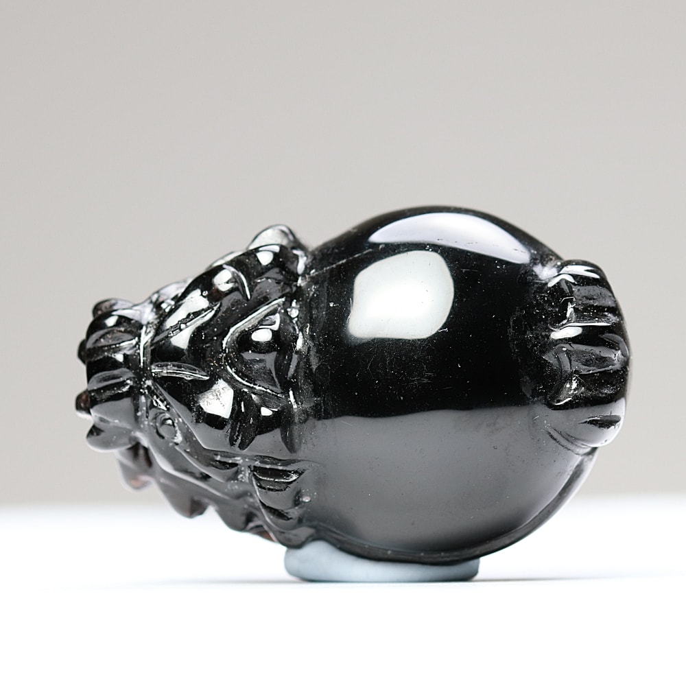 中国/山東省産]モリオン彫刻/天然黒水晶（龍亀/ロングイ） - 埼玉県