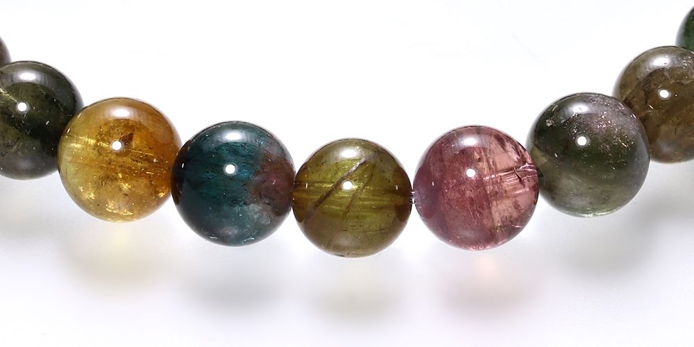 高品質]マルチカラートルマリンブレスレット（約7.5mm玉） - 埼玉県