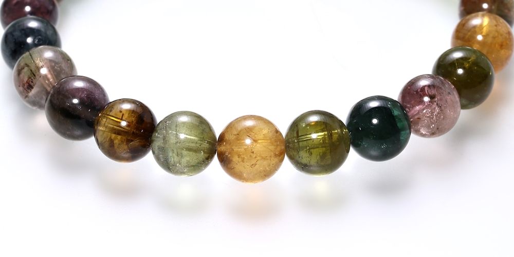 高品質]マルチカラートルマリンブレスレット（約7.5mm玉） - 埼玉県
