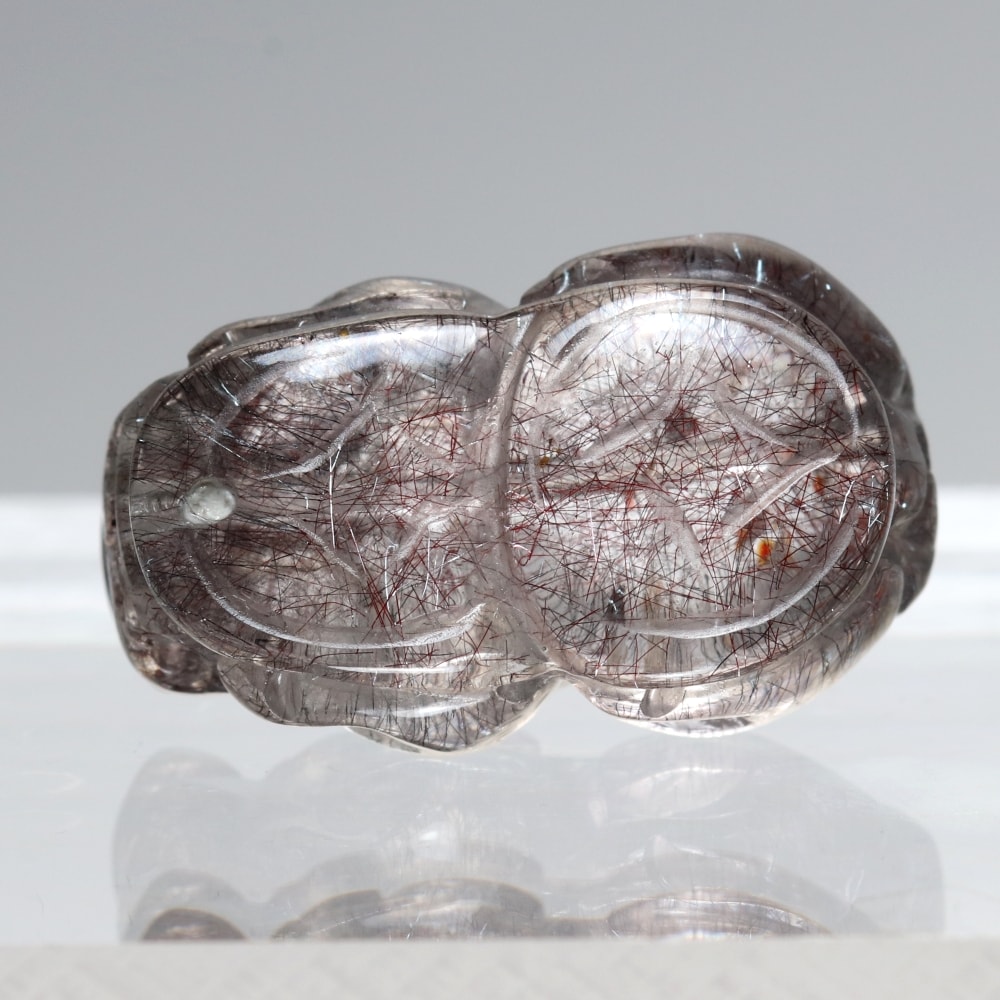 高品質]花火スーパーセブン彫刻/ニードルヘマタイト（貔貅/ヒキュウ