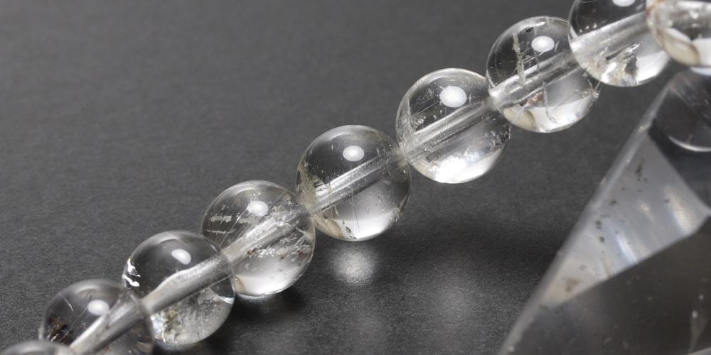 高品質]ナチュラルトパーズブレスレット（約9mm玉/非加熱ホワイト