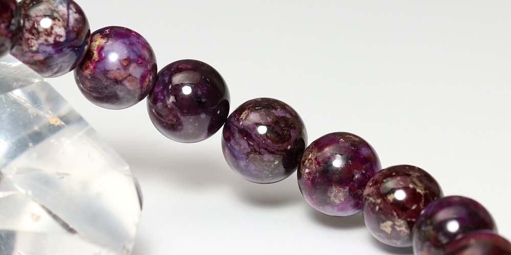 高品質]南アフリカ産スギライトブレスレット（約9.5mm玉） - 埼玉県