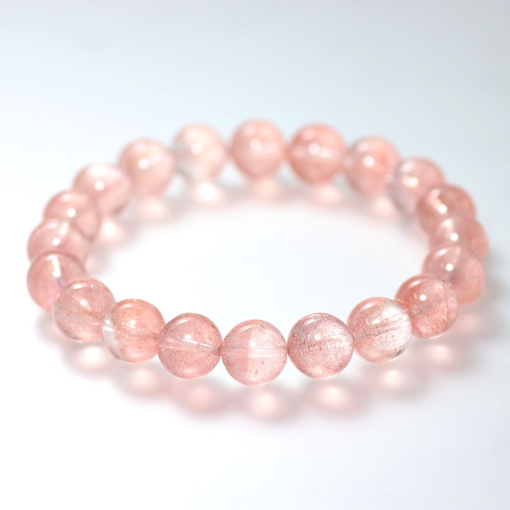 トップクォリティ]カザフスタン産ストロベリークォーツブレスレット