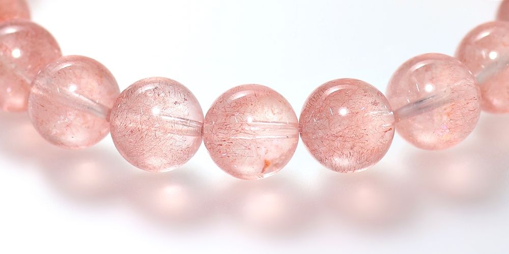 トップクォリティ]カザフスタン産ストロベリークォーツブレスレット