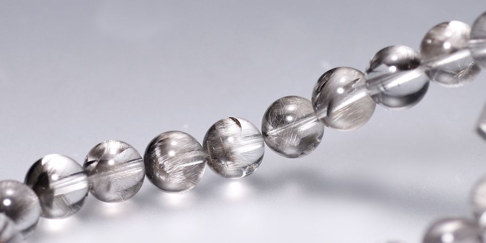 トップクォリティ]プラチナルチルクォーツブレスレット（約8mm玉