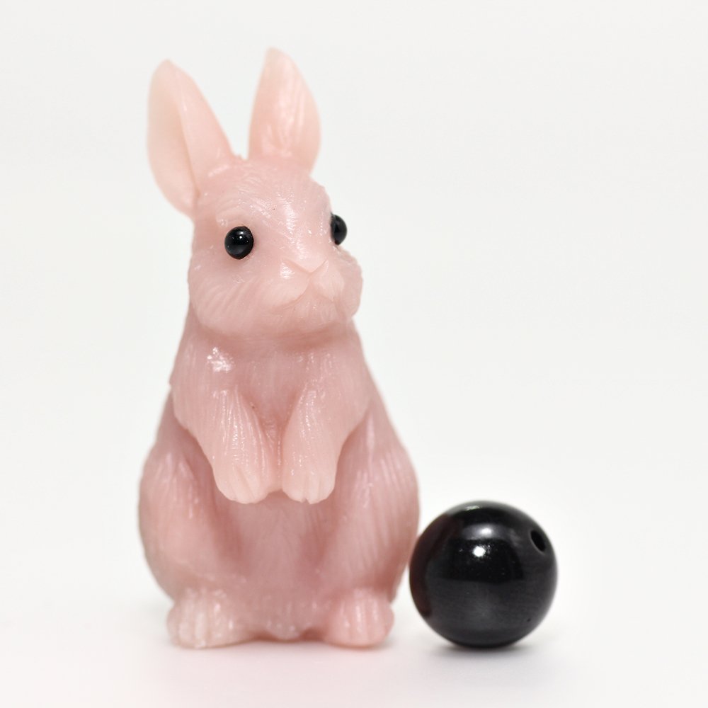 高品質]ピンクタルク彫刻うさぎ（置物） - 埼玉県吉川市の天然石専門店