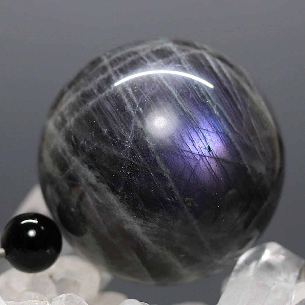 ピンクパープルラブラドライト丸玉/スフィア（直径約42.5mm） - 埼玉県