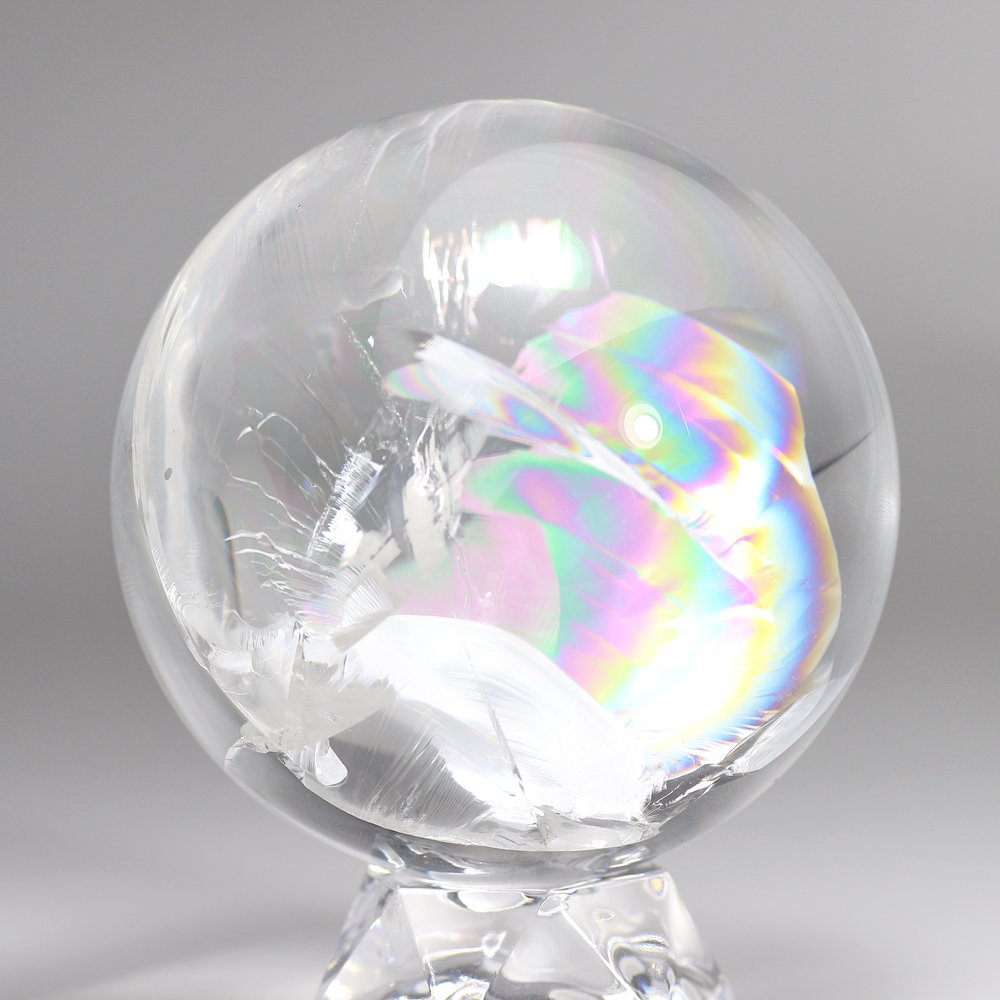 トップクォリティ]レインボー水晶玉/アイリスクォーツスフィア（丸玉
