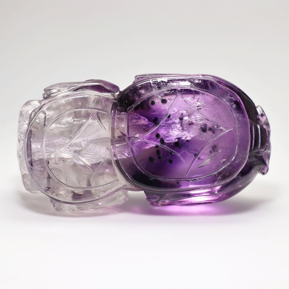 高品質]ブラジル産ロマネサイトインアメジスト彫刻（貔貅/ヒキュウ