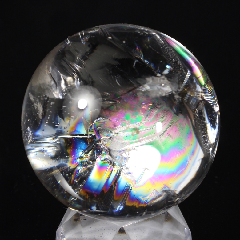 最高品質]レインボー水晶丸玉/アイリスクォーツスフィア（46.5mm