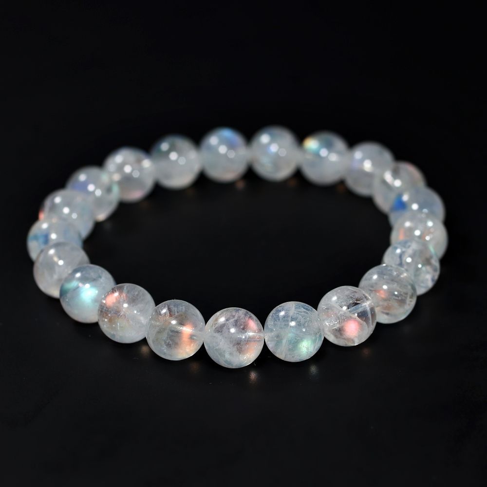 高品質]別鉱床マダガスカル産ホワイトラブラドライトブレスレット
