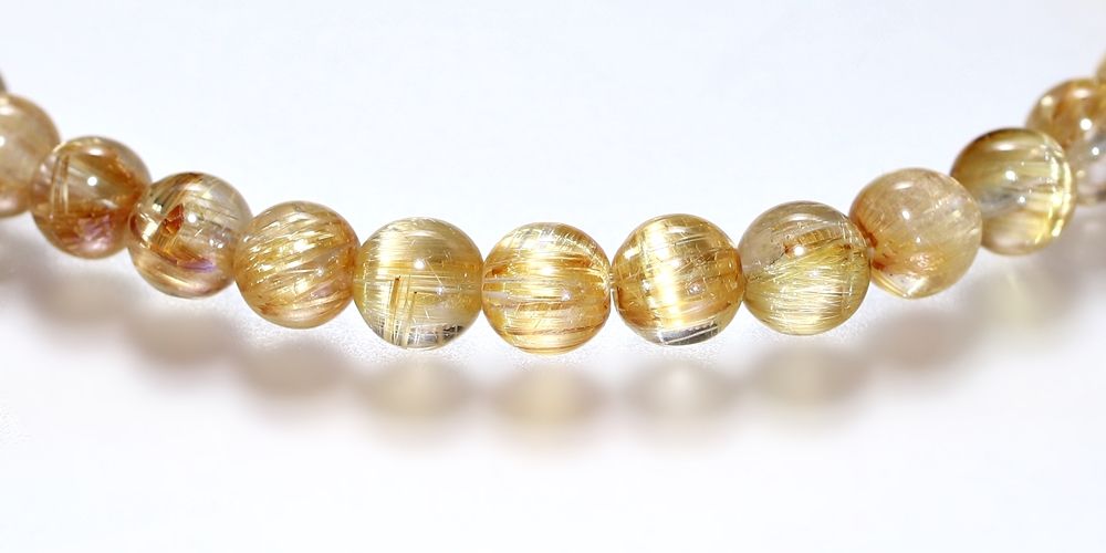 高品質+]キャッツアイルチルクォーツブレスレット（約5mm玉） - 埼玉県