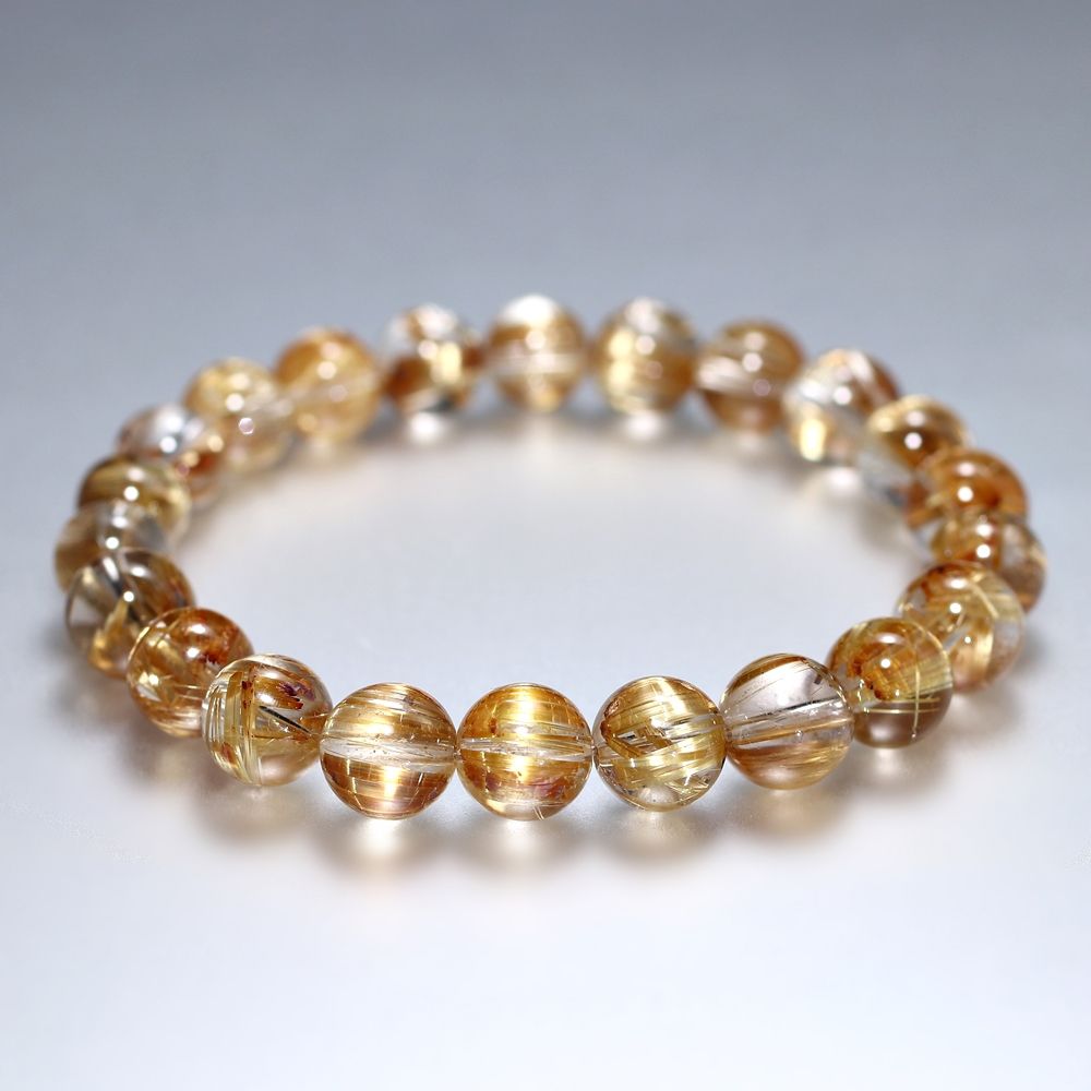 トップクォリティ]タイチンゴールドルチルクォーツブレスレット（約8.5