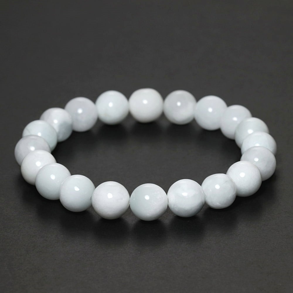 高品質]ホワイトアイスラリマーブレスレット（約10mm玉） - 埼玉県吉川