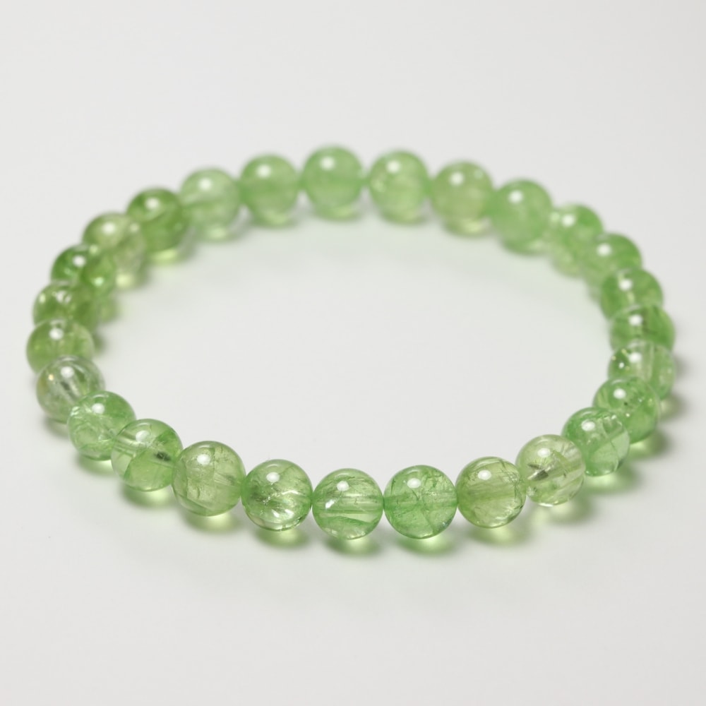 高品質++]ツァボライトブレスレット/天然グリーングロッシュラー